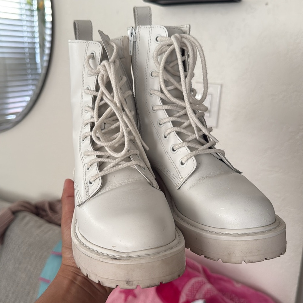 Steve Madden White Combat Boot - Picture 4 of 5